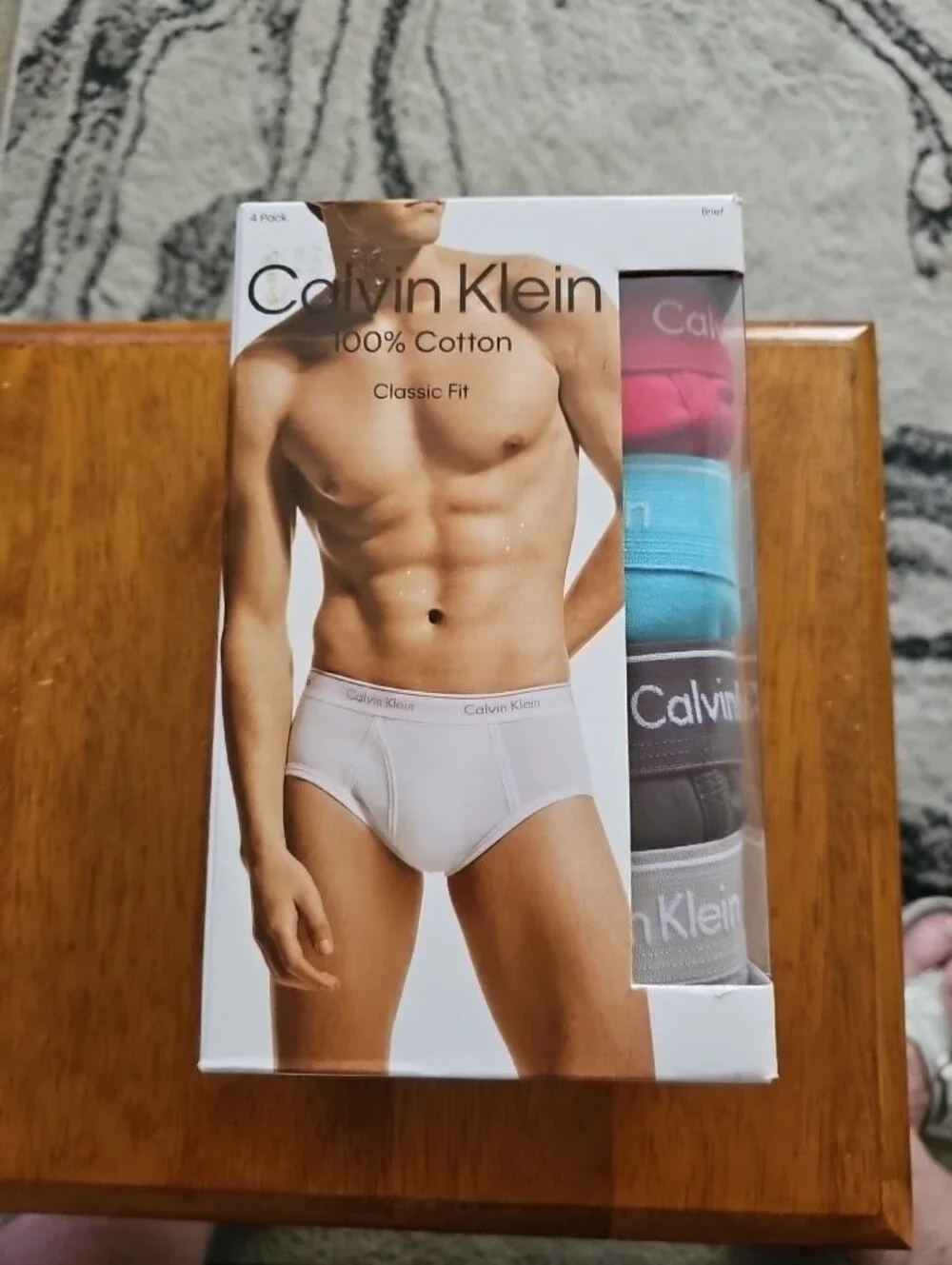 Calvin Klein 4-Pack Cotton XXL Briefs – White, Pink, Blue, Gray